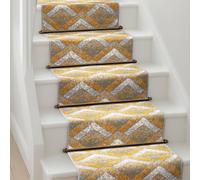 Bravich LTD Modern Zigzag Hallway Runner Rug Non Slip Low Pile Hall Carpet in Mustard | Size: 60 cm x 150 cm Bravich LTD Mustard 60 cm x 150 cm