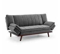 Bravich LTD Mondaine 3 Seater Velvet Sofa Bed Convertible Guest Bed Settee in Grey Bravich LTD Grey 3 Seater