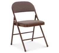 Bravich LTD Padded Fabric Folding Chair Foldable Dining Chair Space Saving in Brown | Size: 4 Pack Bravich LTD Brown 4 Pack