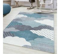 Bravich LTD Pink Clouds Kids Rug Soft Pile Nursery Playroom Bedroom Rug in Blue | Size: 160 cm x 230 cm Bravich LTD Blue 160 cm x 230 cm
