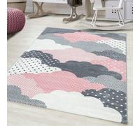 Bravich LTD Pink Clouds Kids Rug Soft Pile Nursery Playroom Bedroom Rug | Size: 120 cm x 170 cm Bravich LTD Pink 120 cm x 170 cm
