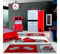 Bravich LTD Red Cars Kids Rug Soft Pile Nursery Playroom Bedroom Rug | Size: 160 cm x 230 cm Bravich LTD Red 160 cm x 230 cm