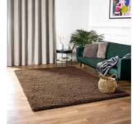 Bravich LTD Shaggy Area Rug 5cm High Pile Soft Fluffy Living Room Rug in Light Brown | Size: 110 cm x 160 cm Bravich LTD Light Brown 110 cm x 160 cm
