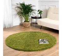 Bravich LTD Thick Shaggy Circle Rug California - Soft Deep Pile Round Fluffy Rug for Living Room Bedroom - Multiple Sizes & Colours Available Bravich LTD Green 150 cm diameter