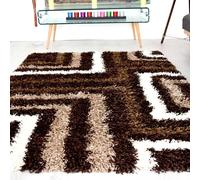 Bravich LTD Thick Shaggy Tides Rug - California in Brown | Size: 120 cm x 170 cm Bravich LTD Brown 120 cm x 170 cm