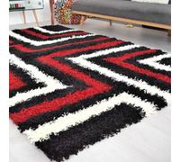 Bravich LTD Thick Shaggy Tides Rug - California in Red | Size: 60 cm x 110 cm Bravich LTD Red 60 cm x 110 cm