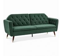 Bravich LTD Victoria 3 Seater Velvet Sofa Bed Convertible Guest Bed Settee in Green Bravich LTD Green 3 Seater