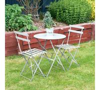Bravich Manarola 3 Piece Garden Foldable Metal Bistro Dining Set - Grey