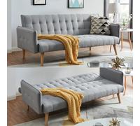 Bravich Mario Sofa Bed Double Click Clack 3 Seater - Grey