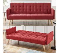 Bravich Mario Sofa Bed Double Click Clack 3 Seater - Red