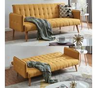 Bravich Mario Sofa Bed Double Click Clack 3 Seater - Yellow