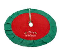 Bravich Merry Christmas 120Cm Tree Skirt Green & Red