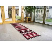 Bravich Modern Contemporary Stripes Lines Pattern Very Long Hallway Hall Runner Narrow Rugs Custom Length Red Stripes Stair Carpet Mats 60x120CM (2'X4')