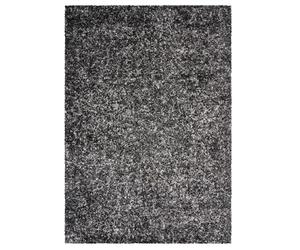 Bravich Mottled Shaggy Rug Grey 60 x 110 cm (2ft x 3ft7), Bedroom Deep Pile | Kitchen hallway rugs, non slip anti slip hessian backing, shed free polypropylene, stain resistant hypoallergenic, floor, mat