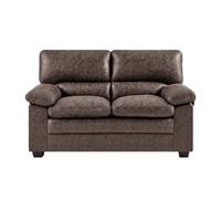 Bravich Oxford Chocolate Brown Faux Leather Sofa - 2 Seater
