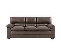 Bravich Oxford Chocolate Brown Faux Leather Sofa - 3 Seater