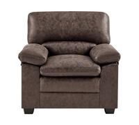 Bravich Oxford Faux Leather Armchair - Chocolate Brown