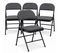 Bravich Padded Fabric Folding Chair - Grey, Set Of 4