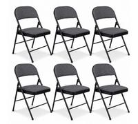 Bravich Padded Fabric Folding Chair - Grey, Set Of 6
