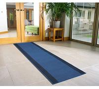 Bravich Pain Solid Border Pattern Very Long Hallway Hall Runner Narrow Rugs Custom Length Navy Blue Stair Carpet Mats 60x180CM (2'X6')