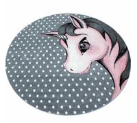 Bravich Pink And Grey Polkadots Unicorn Circle Rug - Kids - 120Cm