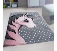 Bravich Pink And Grey Polkadots Unicorn Rug - Kids - 120X170Cm