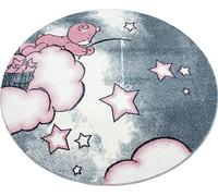 Bravich Pink Baby Bear Stars Cirlce Rug - Kids - 120Cm