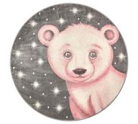 Bravich Pink Bear Kids Rug 160Cm Circle (5'3")