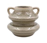 Bravich Pompeii Grey Reactive Glass Ceramic Flower Double Curved Vase - Small