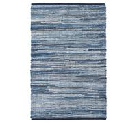 Bravich Recycled Cotton Chindi Rug Denim Blue, Handwoven Rag Rug 120x180 cm (4ft x 6ft), Machine Washable Reversible Cotton Area Rug for Living Room, Bedroom and Kitchen