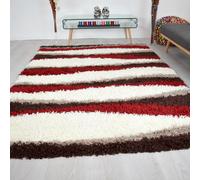Bravich Red Waves Shaggy Rug - California - 60X230Cm (2'x7'8")