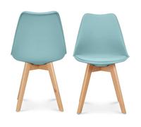 Bravich Rocco Tulip Dining Chair - Duck Egg Blue - Set Of 2