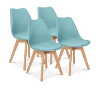Bravich Rocco Tulip Dining Chair - Duck Egg Blue - Set Of 4