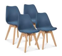 Bravich Rocco Tulip Dining Chair - Navy - Set Of 4