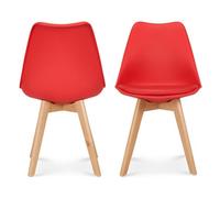 Bravich Rocco Tulip Dining Chair - Red - Set Of 2