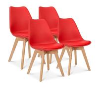 Bravich Rocco Tulip Dining Chair - Red - Set Of 4