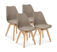 Bravich Rocco Tulip Dining Chair - Taupe - Set Of 4