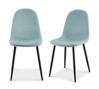 Bravich Ron Velvet Dining Chair - Blue, Set Of 2