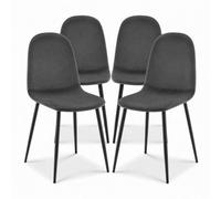 Bravich Ron Velvet Dining Chair - Grey, Set Of 4