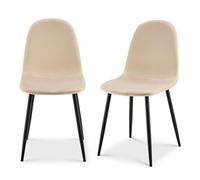 Bravich Ron Velvet Dining Chair - Ivory, Set Of 2
