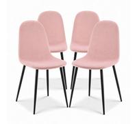 Bravich Ron Velvet Dining Chair - Pink, Set Of 4
