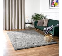 Bravich Rug Masters Polypropylene Rectangular Modern Shaggy Soft Rugs For Living Room | Non Shedding Washable, 80x150 cm (2ft7 x 4ft11)- Silver Light Grey