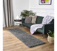 Bravich Rug Masters Polypropylene Rectangular Modern Shaggy Soft Rugs For Living Room | Non Shedding Washable, 60x230 cm (2ft x 7ft7) - Dark Grey
