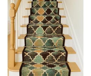 Bravich RugMasters Anejo TEAL Rubber Backed Non Slip Machine Washable Very Long Hallway Hall Runner Narrow Rugs Custom Length Stair Mats 2'2"x20'FT (66x610cm)