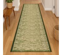 Bravich RugMasters Blend Green Rubber Backed Non Slip Machine Washable Very Long Hallway Hall Runner Narrow Rugs Custom Length Stair Mats 2'2"x1'FT (66x30cm)