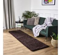 Bravich RugMasters LARGE RUNNER CHOCOLATE BROWN Shaggy Rug 5 cm Thick Shag Pile Soft Shaggy Area Rugs Modern Carpet Living Room Bedroom Mats 60x230 cm (2ft x 7ft7)