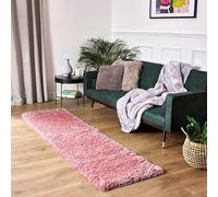 Bravich RugMasters LARGE RUNNER ROSE PINK Shaggy Rug 5 cm Thick Shag Pile Soft Shaggy Area Rugs Modern Carpet Living Room Bedroom Mats 60x230 cm (2ft x 7ft7)