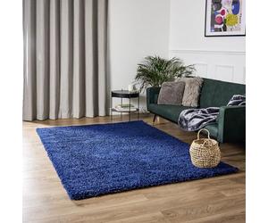 Bravich Shaggy Rug Navy Blue 110 x 160 cm (3'7" x 5'3"), Living Room Soft | Lounge bedroom rugs, deep pile carpet, non slip anti slip hessian backing, shed free polypropylene, dining nursery, kitchen