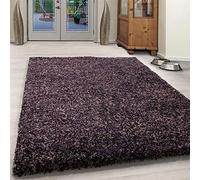 Bravich Small Purple Grey and Beige Mix Blend Pattern Design Mix Thick Shag 5cm Super Soft High Deep Pile Shaggy Area Rug/Living Room Rug Carpet 60x110 cm (2ft x 3ft7)