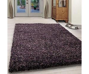 Bravich Small Purple Grey and Beige Mix Blend Pattern Design Mix Thick Shag 5cm Super Soft High Deep Pile Shaggy Area Rug/Living Room Rug Carpet 60x110 cm (2ft x 3ft7)